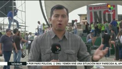 Ecuatorianos se manifiestan por el "No" en la consulta popular