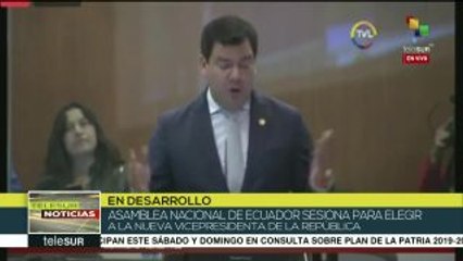 Asamblea Nacional de Ecuador elige nueva vicepresidenta