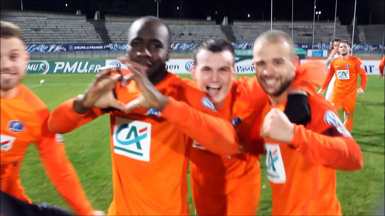 La joie de Biesheim après l'exploit contre Fleury en 32e de finale de Coupe de France