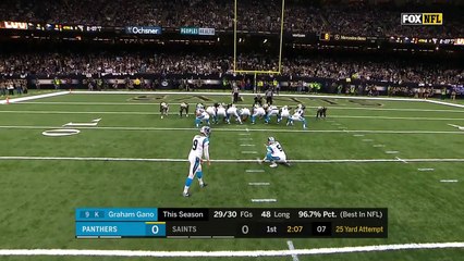 Carolina Panthers kicker Graham Gano's kick is no good from 25 yards out