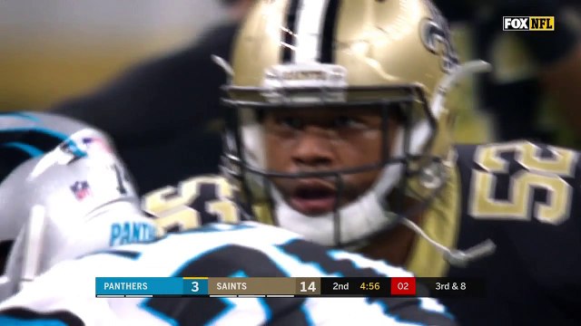 Carolina Panthers wide receiver Brenton Bersin takes shallow cross for 19 yards to convert on third down