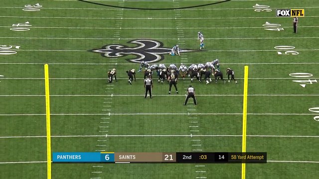 Carolina Panthers kicker Graham Gano BOOMS a monster 58-yard field goal before halftime