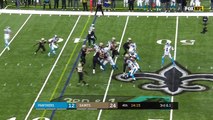 Carolina Panthers quarterback Cam Newton hits wide open tight end Greg Olsen off play-action for 24 yards