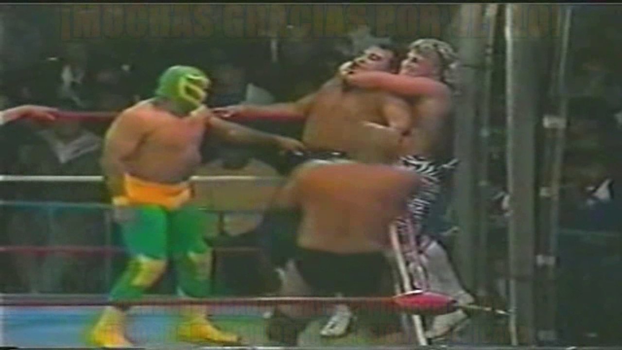 Fishman,Buffalo Allen Bad News Brown "Allen Coage" & Tigre Canadiense "Mike Anthony" vs El Signo, Negro Navarro & Black Power UWA 01/19/1992
