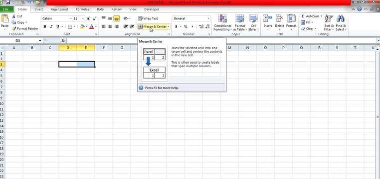 Merge Cells in MS Excel sheet