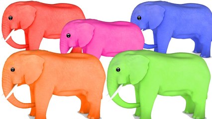 Learn Shapes & Learn Color Elephant Animals W Number 3D Cartoons Nursery Rhymes For Kids