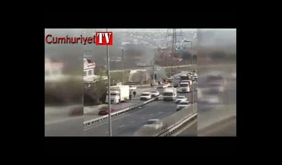 E-5’te araç alev alev yandı