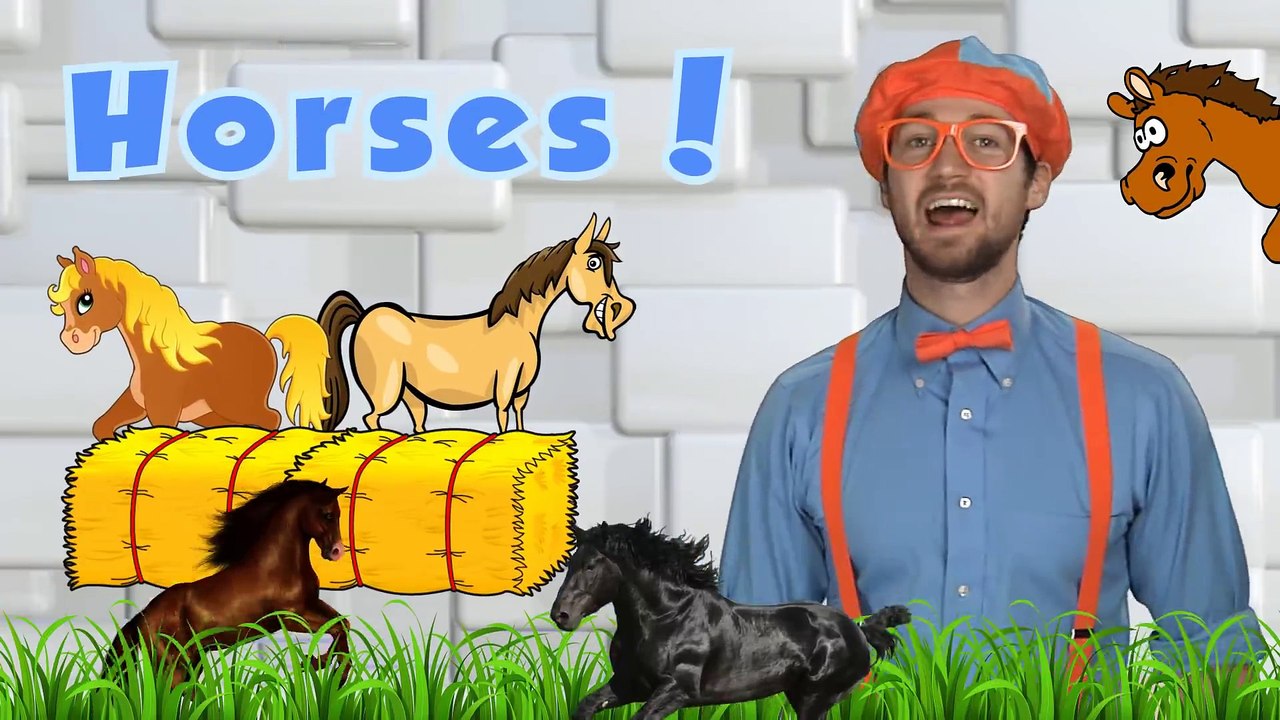Horses for Children - Learn Farm Animals for Kids. The Horse Song from Blippi