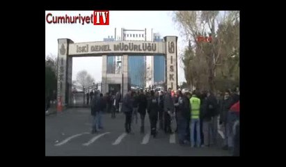 İSKİ önünde 'Taşeron' eylemi