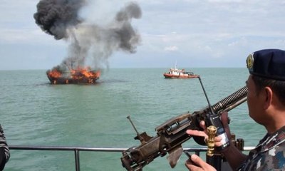 Presiden Apresiasi Penenggelaman Kapal Pencuri Ikan