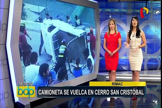 Rímac: camioneta se volcó en el Cerro San Cristóbal