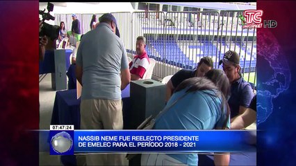 Nassib Neme fue reelecto presidente de Emelec para el periodo 2018 - 2021