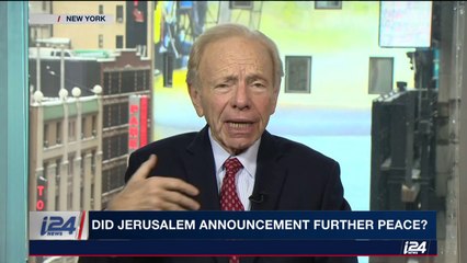 "I did it as an American senator" says Joe Lieberman on Jerusalem, US Embassy