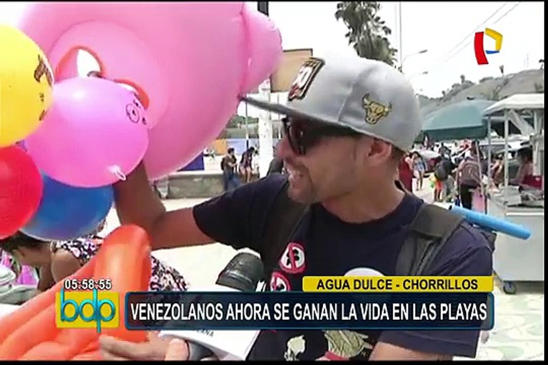 Chorrillos: venezolanos ofrecen sus productos en playa Agua Dulce