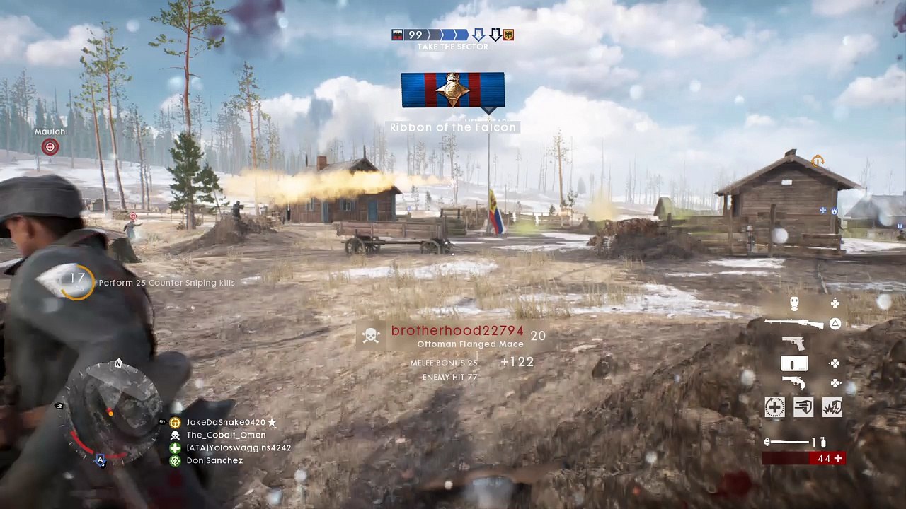 Battlefield 1 , 6 Melee kills in a row