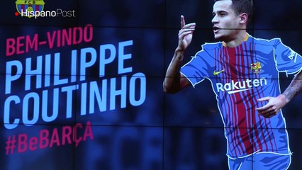 Coutinho da sus primeros toques de balón como azulgrana