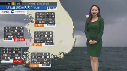 [내일의 바다낚시지수] 1월9일 전 해상 강한 바람 기온 낮아져 낚시하기 어려울 듯 / YTN