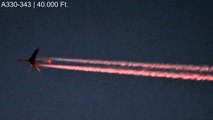 Contrails Airplane A330 at 40,000 feet