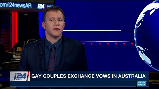 i24NEWS DESK | Gay couples exchange vows in Australia | Tuesday, January 9th 2018