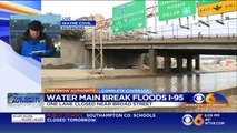 Broken Water Main Floods I-95 in Virginia