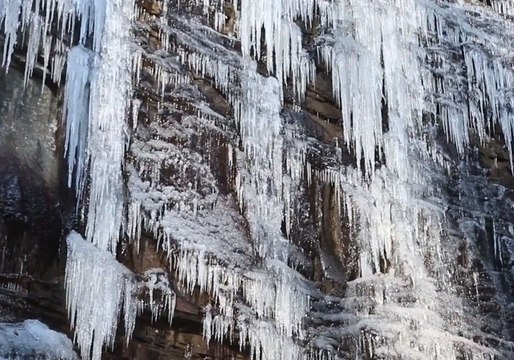 Waterfall Partly Freezes as Frigid Temperatures Chill Georgia