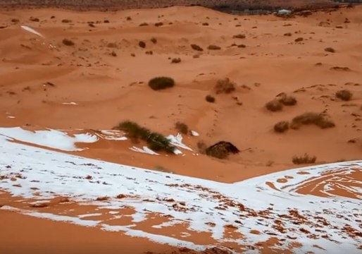 Rare Snow Blankets Algeria's Sahara Desert