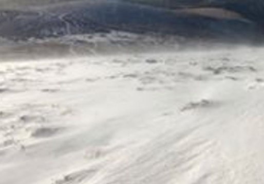 Cold Wind and Snow Sweep Over One of Ireland's Highest Peaks