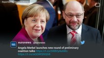 Cornered Merkel Upbeat As Seeks to Revive Grand Coalition