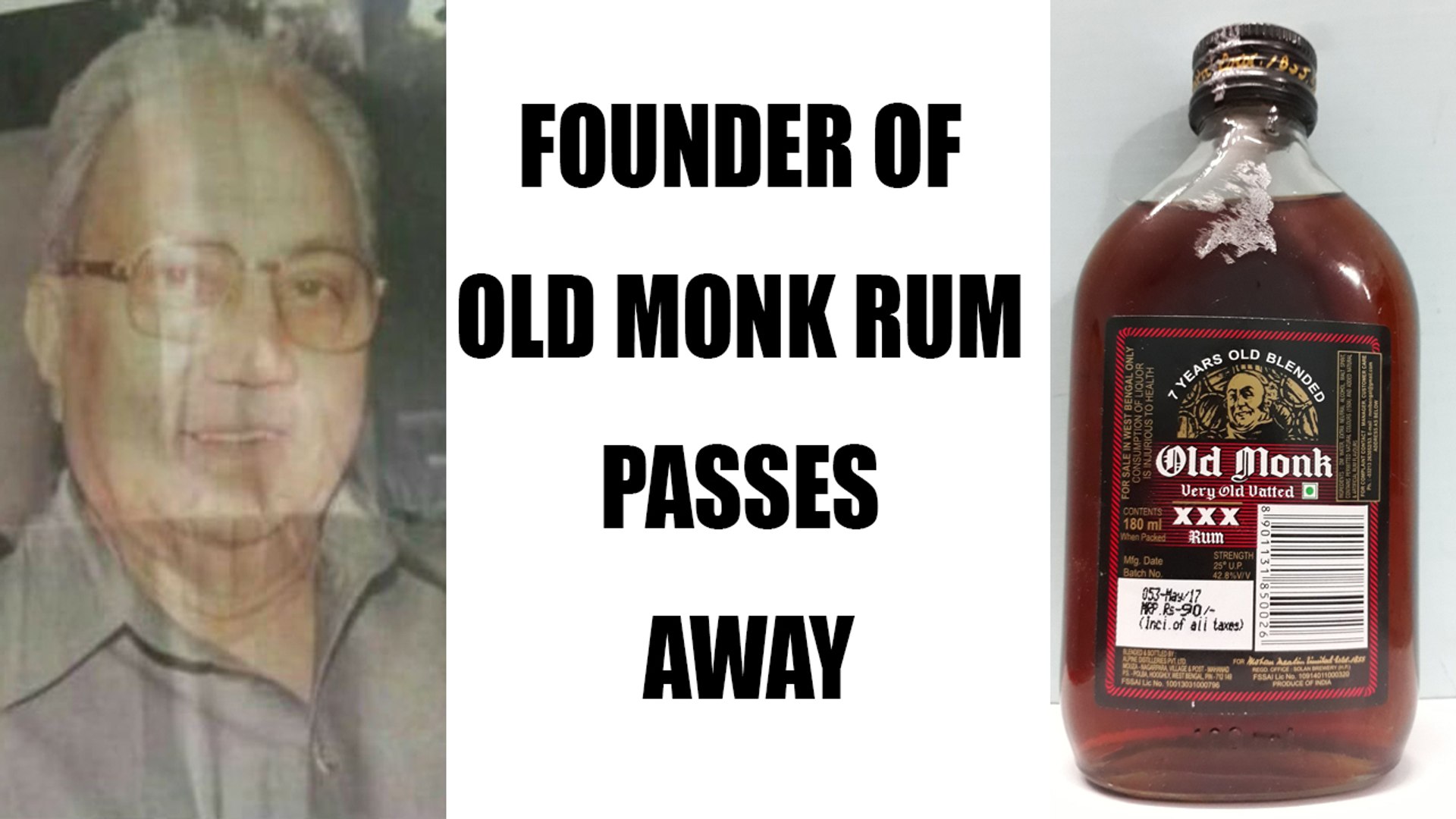 Old Monk rum founder Kapil Mohan passes away due to heart attack | Oniendia  News - video Dailymotion