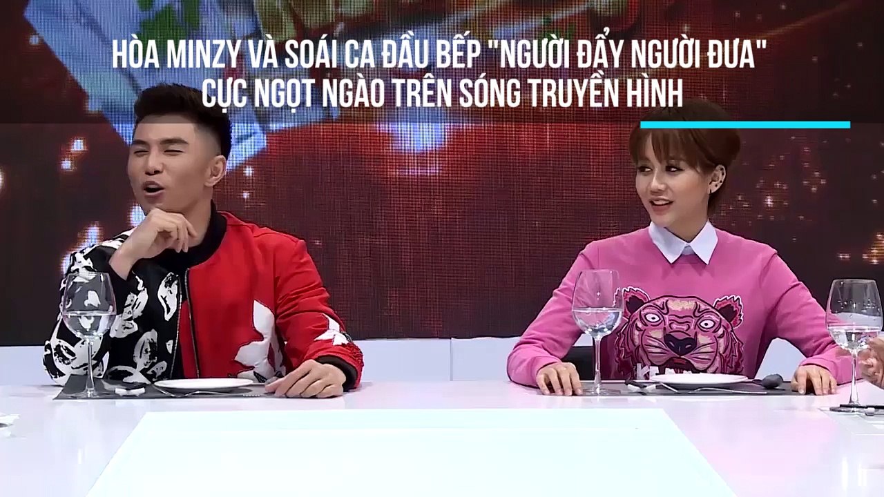 Hòa Minzy và soái ca đầu bếp "người đẩy người đưa" cực ngọt ngào trên sóng truyền hình