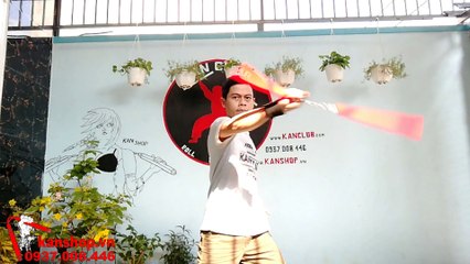 [[NUNCHAKU REVIEW - Sample #12] Côn nhị khúc silicon ĐỎ. #KANSHOP. #Nunchaku. Côn silicon