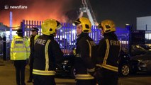 Firefighters tackle major fire in Staples Corner, London