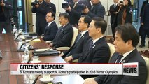 8 out of 10 S. Korean citizens in favor of N. Korea's participation in the Winter Olympics