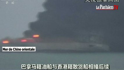 Chine : le tanker brûle toujours, risque de marée noire