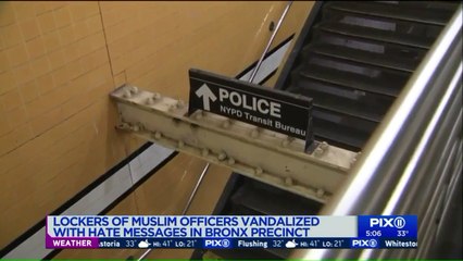 Download Video: Lockers of Muslim NYPD Officers Vandalized With Hateful Graffiti