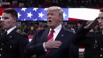 Did President Trump forget the words to the national anthem- - BBC News