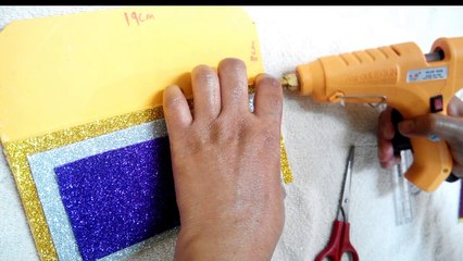 Making glitter foam sheet clutch/how to make glitter foam sheet clutch
