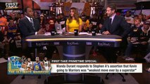 Stephen A. Smith Responds to Kevin Durant's Mother, Wanda Durant | First Take | June 7, 2017