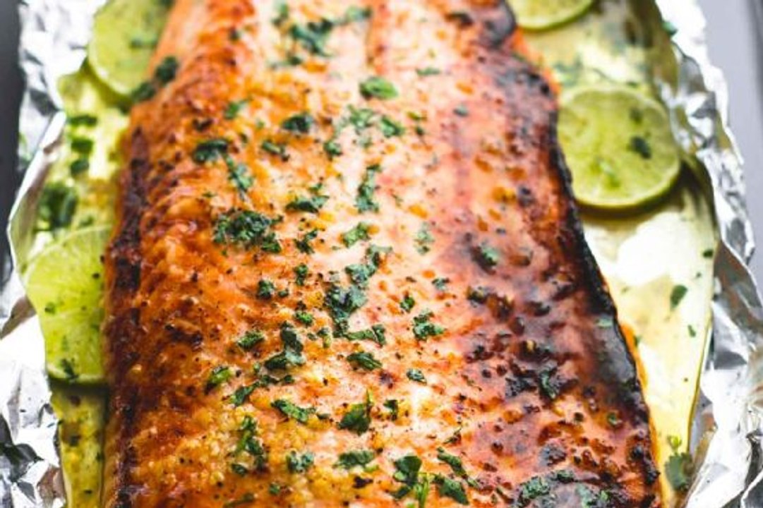 Baked Honey Cilantro Lime Salmon In Foil