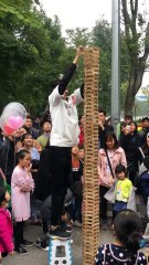 Giant Jenga Game Fail