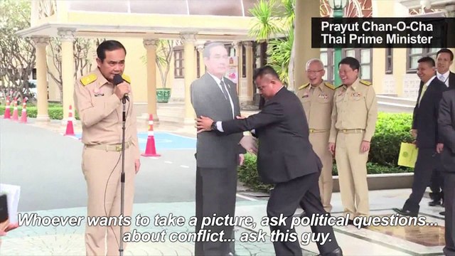 Thai PM tells media to speak to cardboard cutout of himself