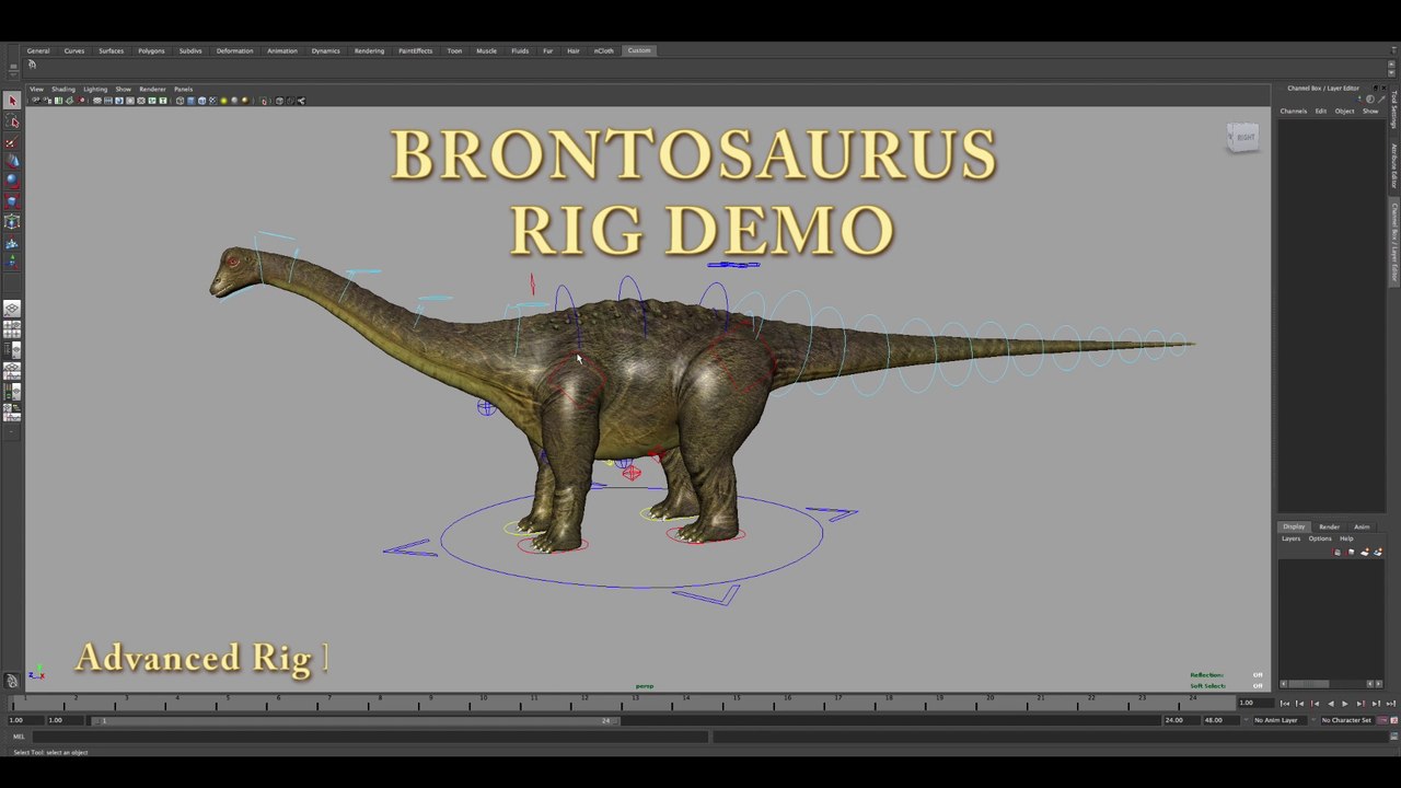 Brontosaurus Rig Demo Maya Animation