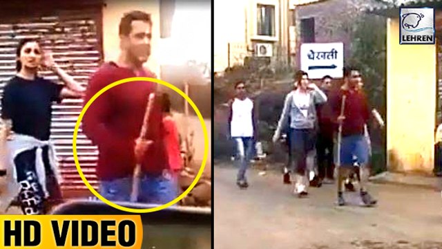 Salman Khan Roaming With A Stick On Panvel Streets