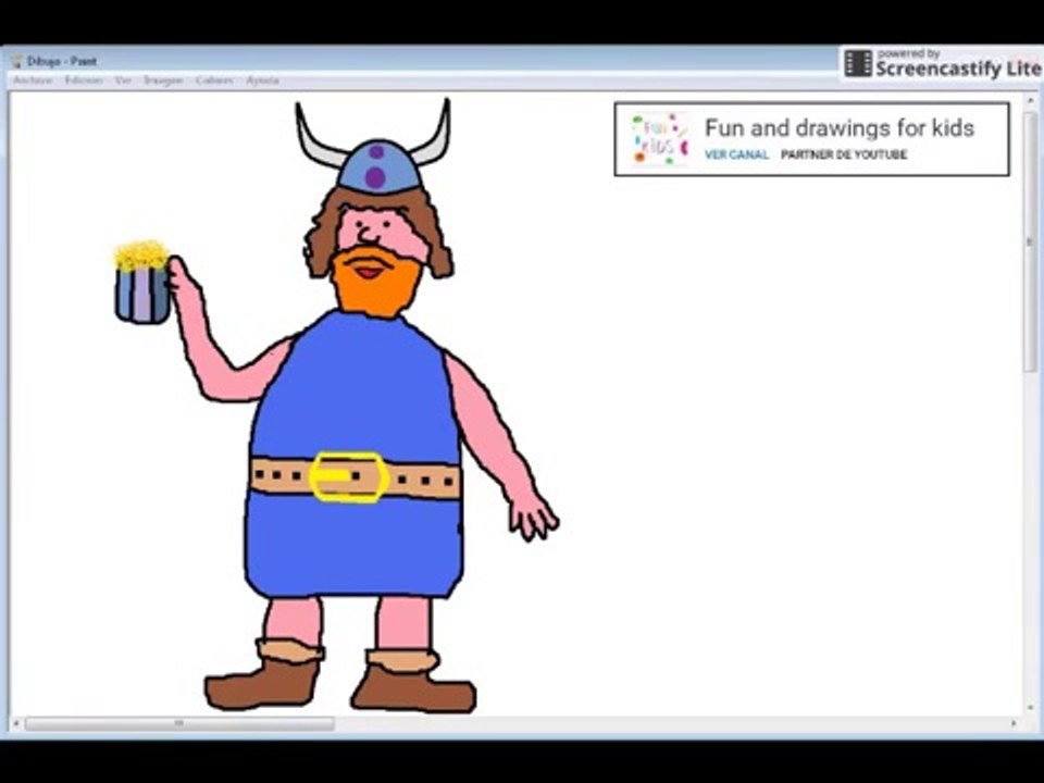 Dibujar Vikingo con cerveza para ninos - cancion infantil