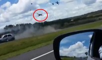 Korkunç kaza anı kamerada: Metrelerce havaya uçtu