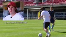 A young Messi showing and explaining how he dribbles past defenders