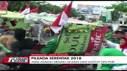 Arak-arakan Pasangan Ganjar-Taj Yasin Menuju KPU Jawa Tengah