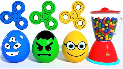 Learn Colors With Surprise Eggs Blender Fidget Spinner for Kids