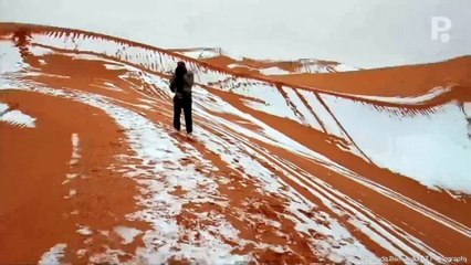 Voila à quoi ressemble la neige au Sahara