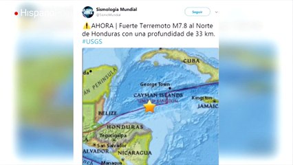 Terremoto de 7,6 sacudió el Caribe entre Honduras y Cuba